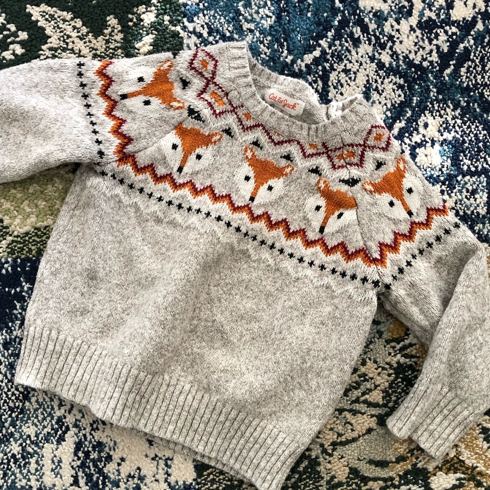 Cat and Jack Boys Fox Pullover Sweater